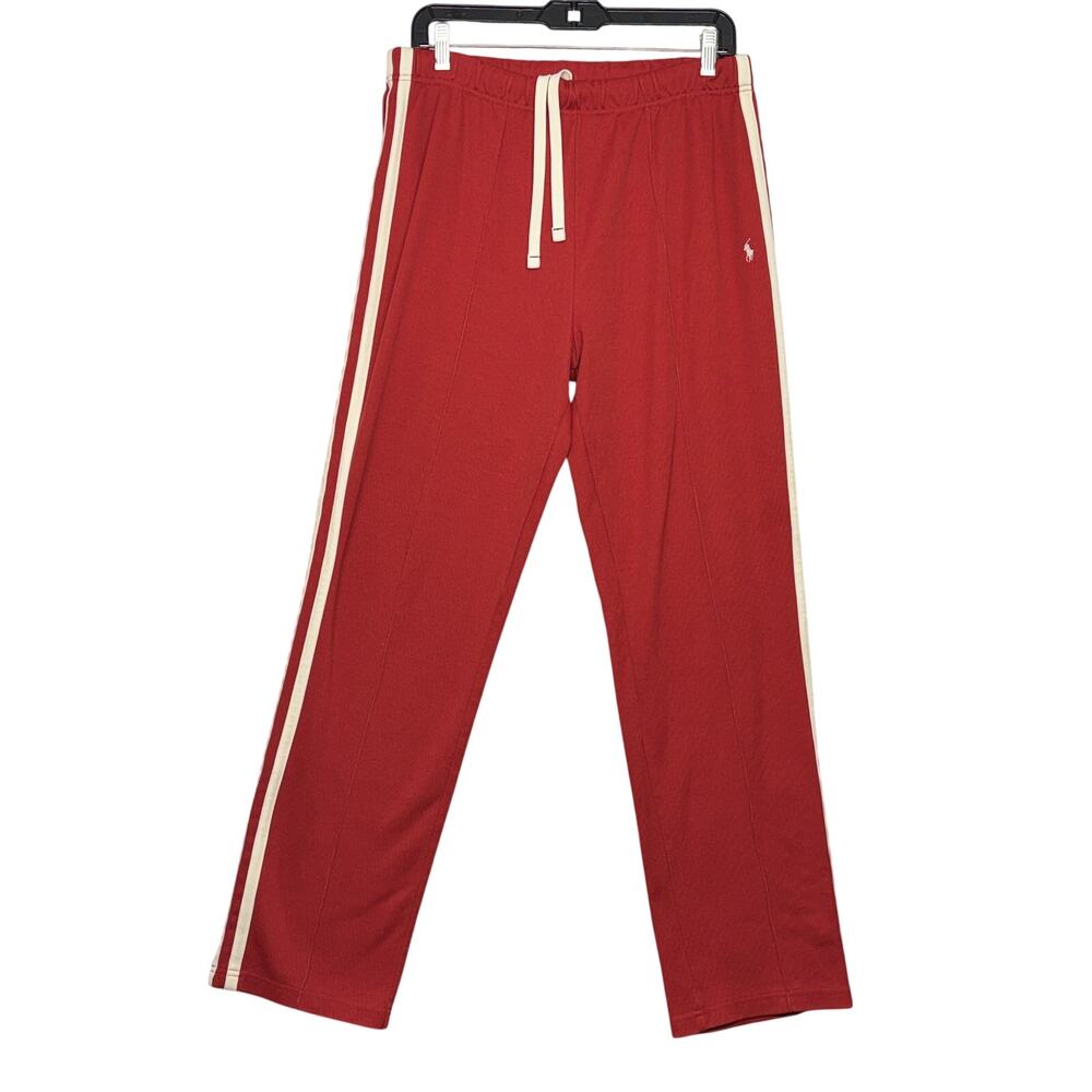 Vintage Polo Sport Ralph Lauren Knit Track Pant Medium Side Stripe Ankle Zip 90s